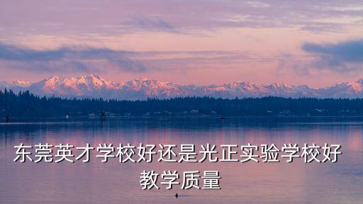 東莞英才學校好還是光正實驗學校好 教學質量