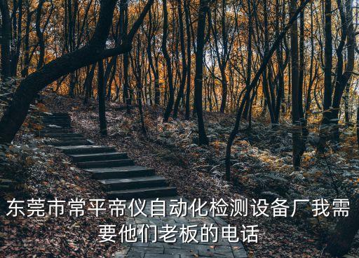 東莞市常平帝儀自動化檢測設(shè)備廠我需要他們老板的電話