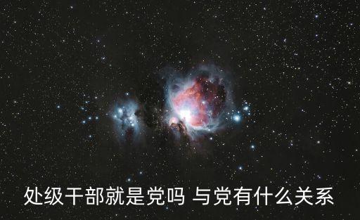 處級干部，處級干部就是黨嗎 與黨有什么關系