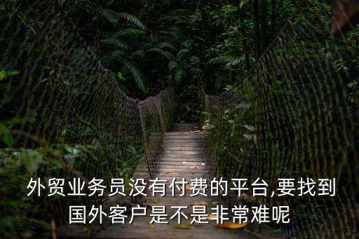 外貿業務員沒有付費的平臺,要找到國外客戶是不是非常難呢