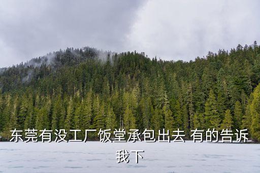東莞有沒工廠飯堂承包出去 有的告訴我下