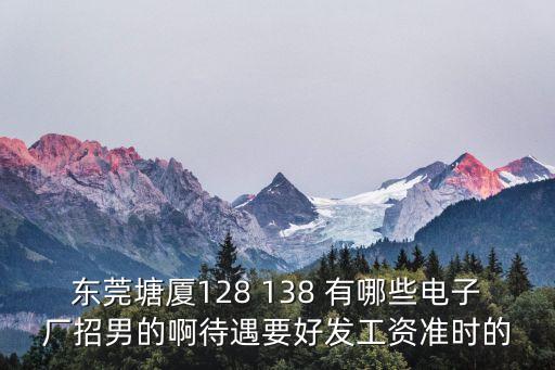 東莞塘廈聲雅電子科技有限公司待遇好嗎，東莞塘廈128 138 有哪些電子廠招男的啊待遇要好發工資準時的