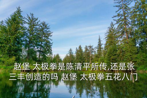 趙堡太極拳,趙堡太極拳講究翻轉不是跟陳家溝學拳