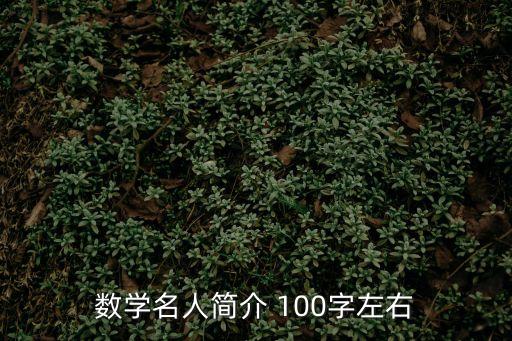 數(shù)學(xué)名人簡(jiǎn)介，數(shù)學(xué)名人簡(jiǎn)介 100字左右