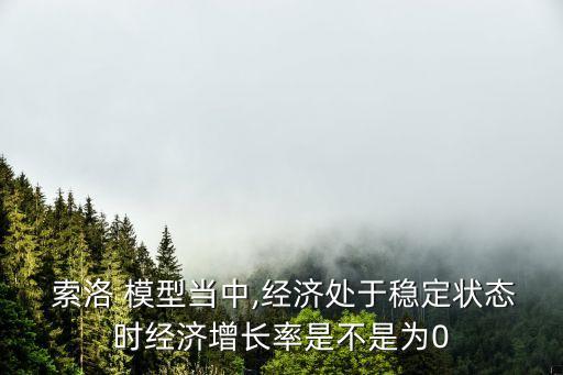  索洛 模型當中,經濟處于穩定狀態時經濟增長率是不是為0