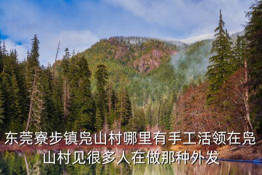 東莞寮步鎮鳧山村哪里有手工活領在鳧山村見很多人在做那種外發