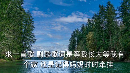 求一首歌 副歌歌詞是等我長大等我有一個(gè)家 還是記得媽媽時(shí)時(shí)牽掛