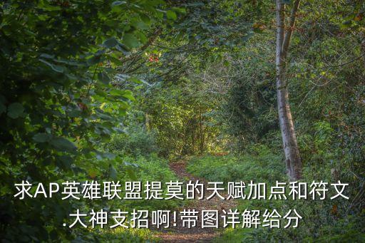 求AP英雄聯盟提莫的天賦加點和符文.大神支招啊!帶圖詳解給分