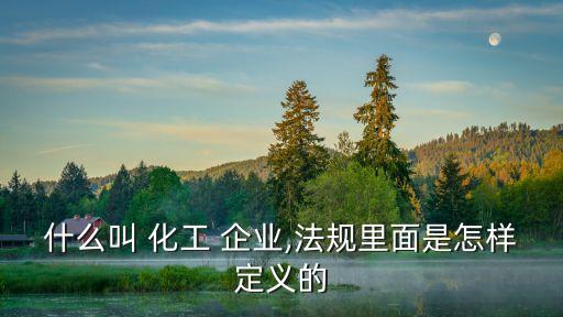什么叫 化工 企業,法規里面是怎樣定義的