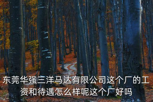 東莞華強馬達廠，東莞華強三洋馬達有限公司這個廠的工資和待遇怎么樣呢這個廠好嗎