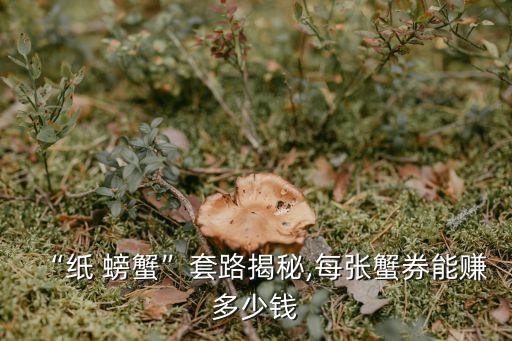 “紙 螃蟹”套路揭秘,每張蟹券能賺多少錢