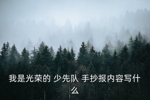 我是光榮的 少先隊 手抄報內容寫什么