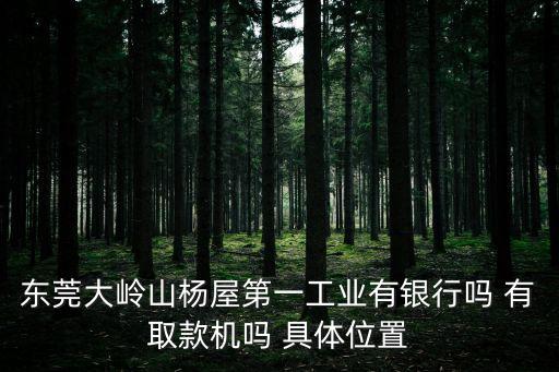 東莞大嶺山楊屋第一工業(yè)有銀行嗎 有取款機嗎 具體位置
