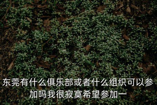 東莞音樂家行業協會，東莞有什么俱樂部或者什么組織可以參加嗎我很寂寞希望參加一