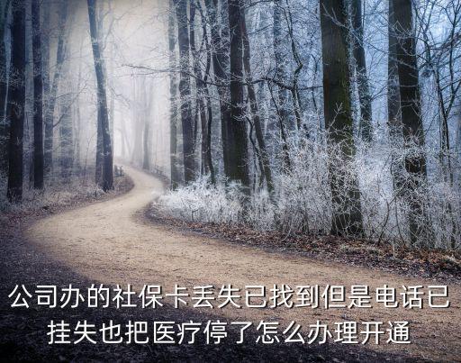 公司辦的社保卡丟失已找到但是電話已掛失也把醫(yī)療停了怎么辦理開(kāi)通
