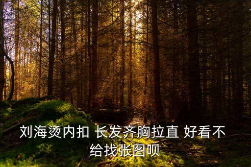 劉海燙內扣 長發齊胸拉直 好看不 給找張圖唄