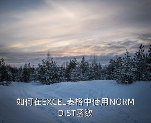 normdist，如何在EXCEL表格中使用NORMDIST函數