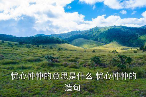 憂心忡忡,非君子，憂心忡忡成語出自詩經(jīng)·趙南·曹沖