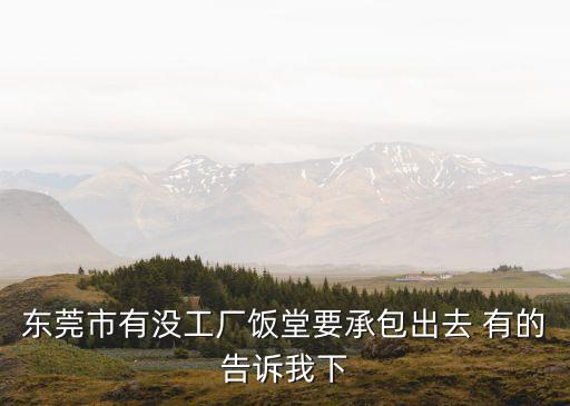 東莞長安光明飯堂承包，東莞市有沒工廠飯堂要承包出去 有的告訴我下