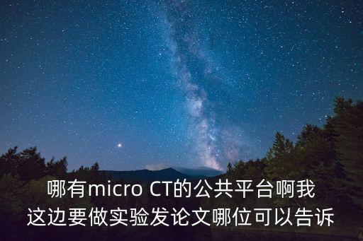 哪有micro CT的公共平臺啊我這邊要做實驗發(fā)論文哪位可以告訴