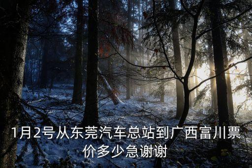 1月2號從東莞汽車總站到廣西富川票價多少急謝謝