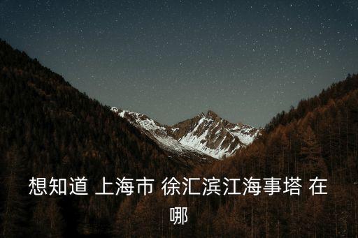 上海市政府 徐匯濱江，想知道 上海市 徐匯濱江海事塔 在哪