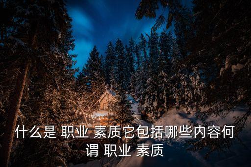 職業素質有哪些,職業素質是職業生涯規劃的重要一環