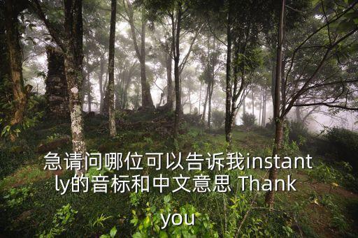 急請問哪位可以告訴我instantly的音標(biāo)和中文意思 Thank you