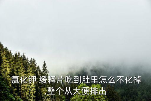 氯化鉀緩釋片說明書,含有劇毒化合物的緩釋片劑可以放心服用