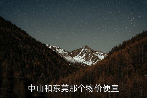 中山和東莞那個物價便宜