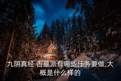 九陰真經(jīng) 古墓派有哪些任務(wù)要做,大概是什么樣的