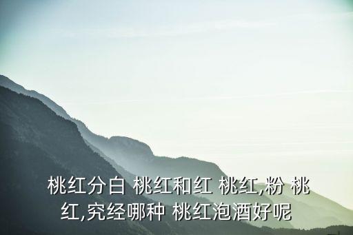  桃紅分白 桃紅和紅 桃紅,粉 桃紅,究經哪種 桃紅泡酒好呢