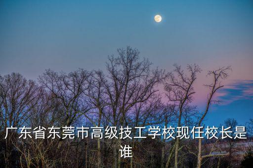 廣東省東莞市高級技工學?，F任校長是誰