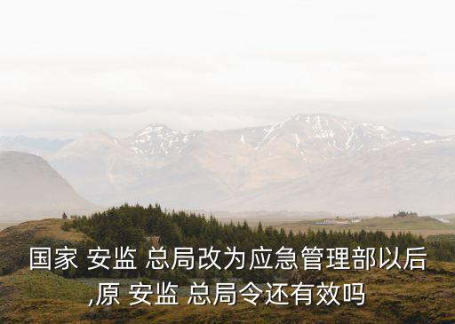 安監(jiān)總局,國家安監(jiān)局:原屬經濟管理部門現改為應急管理局