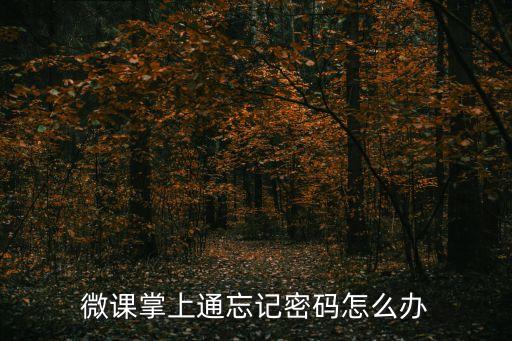 微課掌上通忘記密碼怎么辦