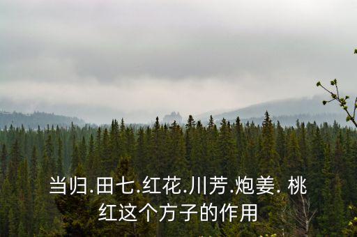 當歸.田七.紅花.川芳.炮姜. 桃紅這個方子的作用