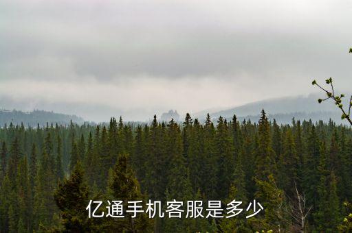 億通手機客服是多少