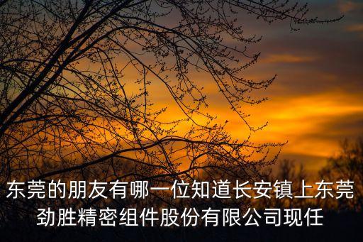 東莞的朋友有哪一位知道長安鎮上東莞勁勝精密組件股份有限公司現任