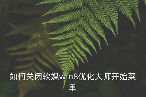 如何關(guān)閉軟媒win8優(yōu)化大師開始菜單