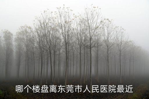 東莞市人民醫院附近樓盤，旺旺醫院旁邊的小區有哪些