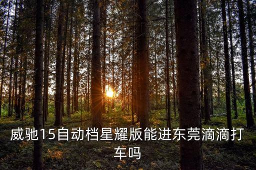威馳15自動檔星耀版能進東莞滴滴打車嗎