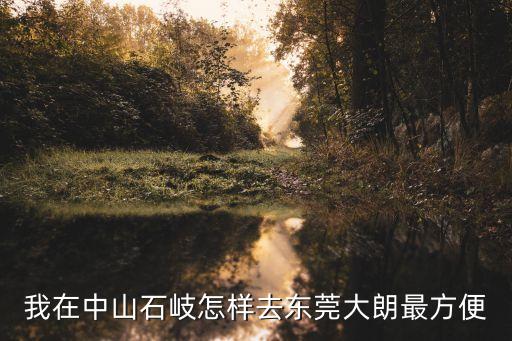 我在中山石岐怎樣去東莞大朗最方便