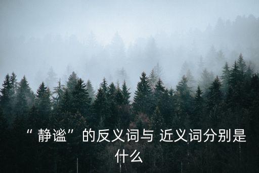 “ 靜謐”的反義詞與 近義詞分別是什么