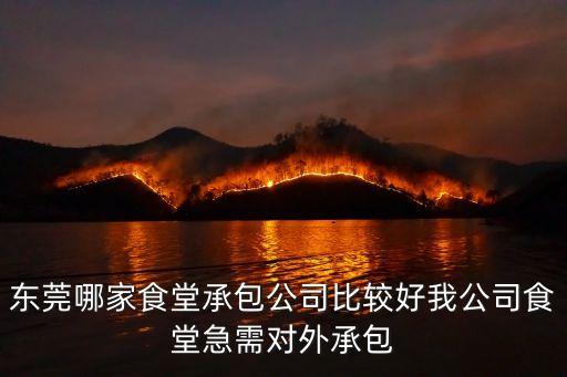 東莞哪家食堂承包公司比較好我公司食堂急需對外承包