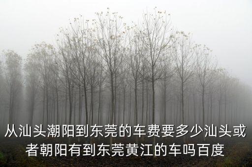 東莞到潮陽出租多少錢，去年年尾東莞虎門到潮陽的車費是多少