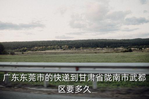 廣東東莞市的快遞到甘肅省隴南市武都區要多久