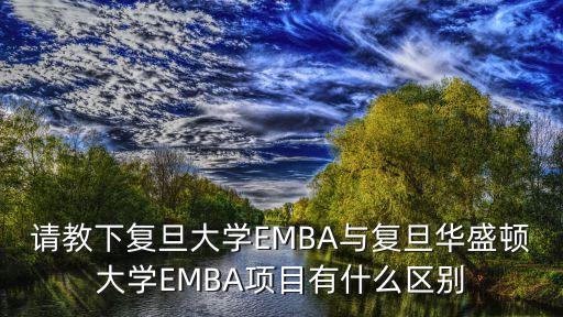 請教下復旦大學EMBA與復旦華盛頓大學EMBA項目有什么區別