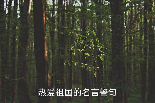 熱愛祖國的名言警句