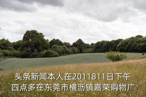頭條新聞本人在2011811日下午四點多在東莞市橫瀝鎮嘉榮購物廣
