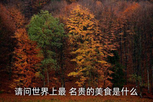 請問世界上最 名貴的美食是什么